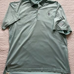 Peter Millar Men's Light Green Polo Shirt w/ Metropolitan Golf Association Logo